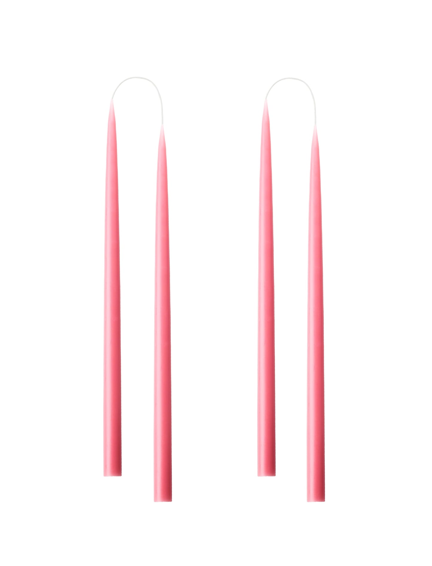 Hand dipped, dyed candle, in 4 pack - 2.2x35 cm - Pastel Rose #82
