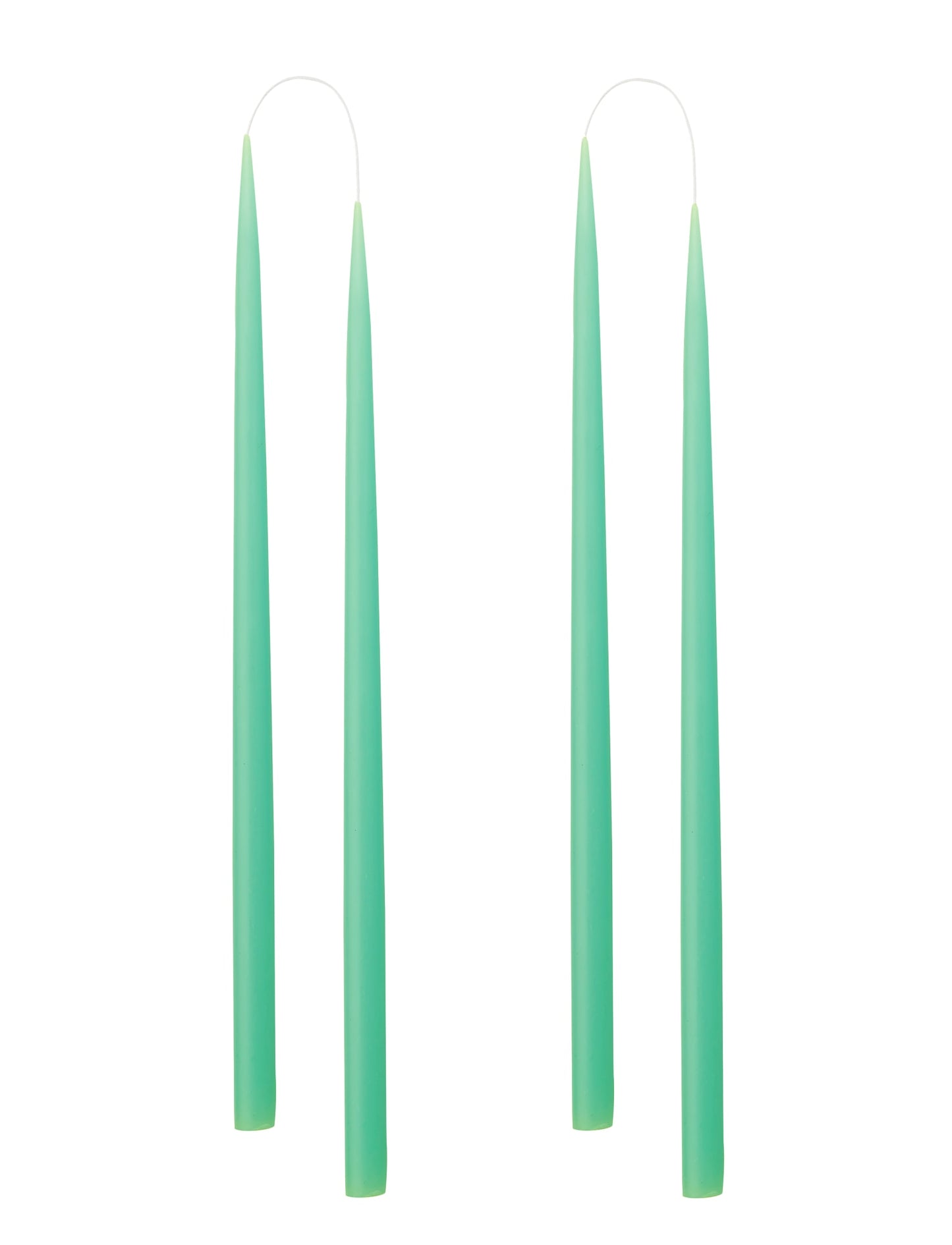 Von Hand getauchte, gefärbte Kerze, im 4er-Pack – 2,2 cm x 45 cm – Mintgrün #30
