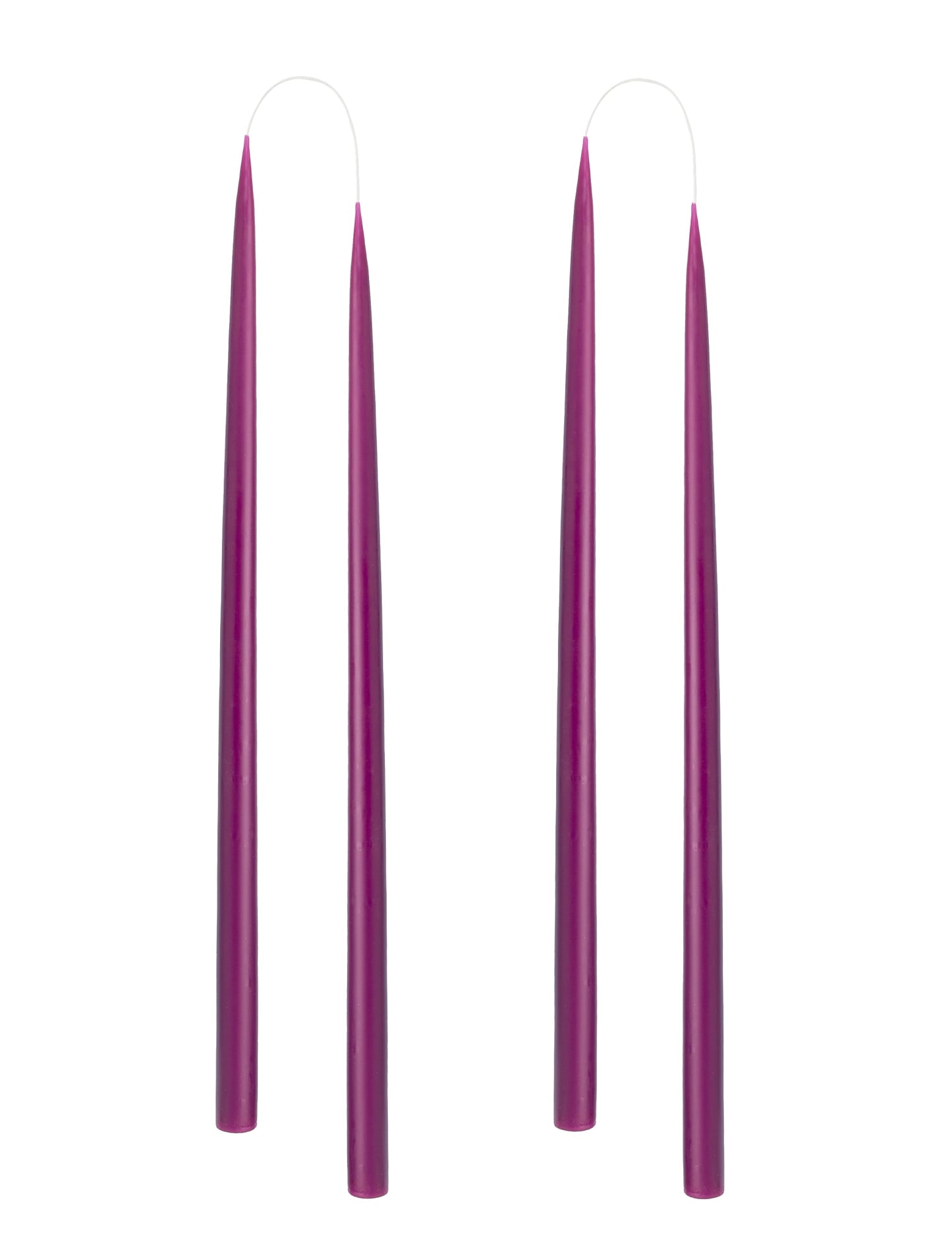 Von Hand getauchte, gefärbte Kerze, im 4er-Pack – 2,2 cm x 45 cm – Dark Heather #71