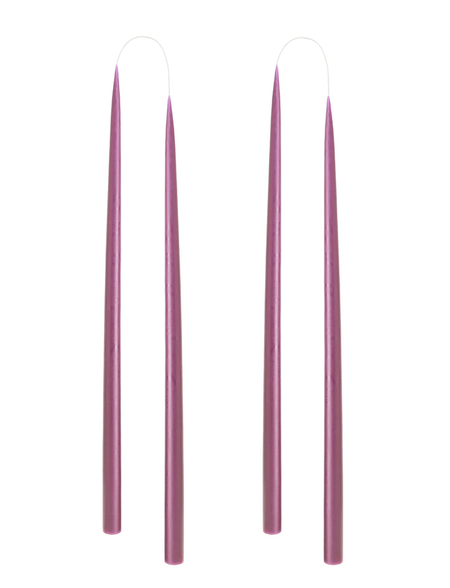 Von Hand getauchte, gefärbte Kerze, im 4er-Pack – 2,2 cm x 45 cm – Light Heather #78
