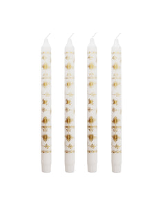 Royal Candles - Gold - Gift box w. 4 pcs - 2.3x30 cm - Gold Fluted