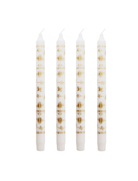 Royal Candles - Gold - Gift box w. 4 pcs - 2.3x30 cm - Gold Fluted
