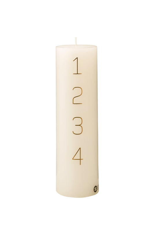 Advent Candle. 7x24 cm w. RSPO Stearin. EN 15426 - Off-White
