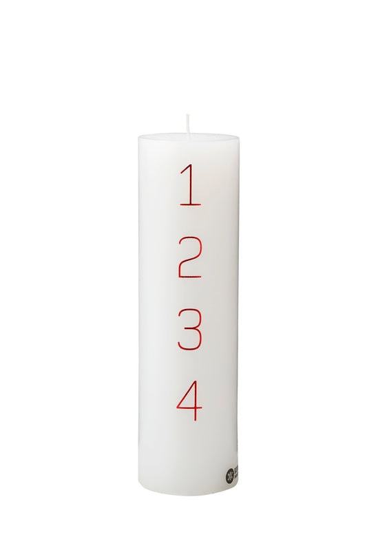 Advent Candle. 7x24 cm w. RSPO Stearin. EN 15426 - Red