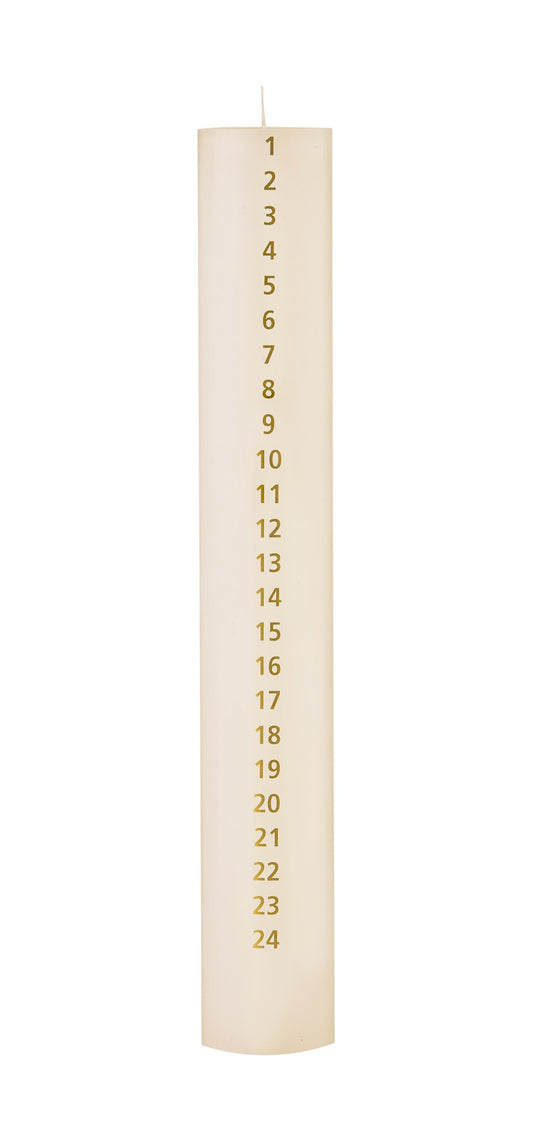 December Candle, 6 x 40 cm, w. RSPO Stearin, EN 15426 - Off-White #03