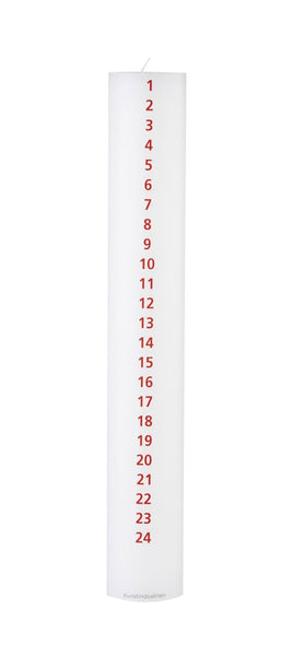 December Candle, 6 x 40 cm, w. RSPO Stearin, EN 15426 - X-mas Red