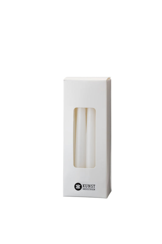 Small coloured candle, Ø=1.3 cm, giftbox w. 12 pcs. - White #01