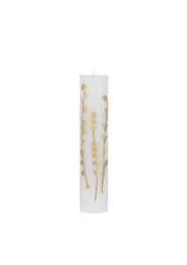 Abstract Flowers - Wild Flowers - Wax Alter Candles 5 cm x 25 cm - Gold