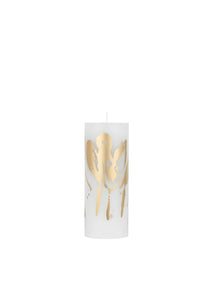 Abstract Flowers - Abstract Flowers - Wax Alter Candles 7 cm x 18 cm - Gold