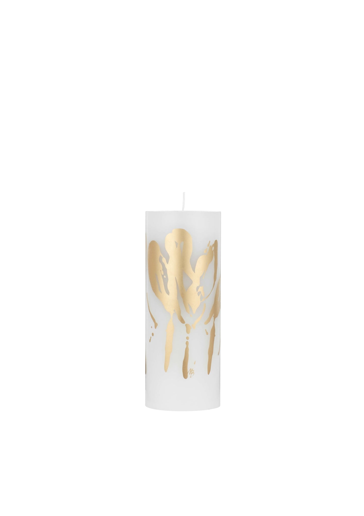 Abstract Flowers - Abstract Flowers - Wax Alter Candles 7 cm x 18 cm - Gold