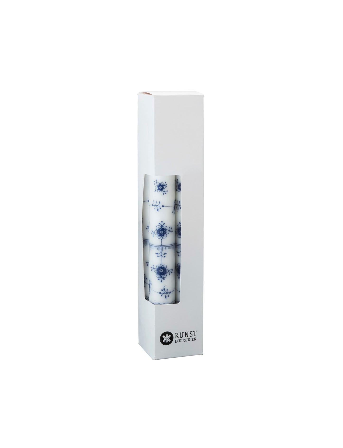 Classic Candles. Ø=2.3 cm. Gift box w. 8 pcs - Blue Fluted