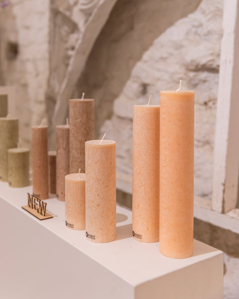 Upcycled Olive Wax Calendar Candles 6 cm x 28 cm - Sand #63-E