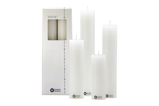 Advent Candles in Boxes - 5 cm diam. (15cm, 20cm, 25cm and 30cm) -