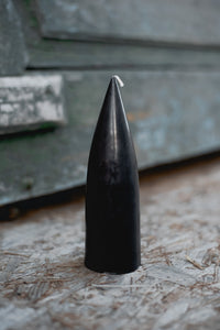 Farbige kegelförmige Kerzen – ø-6,5 cm, Länge 20 cm – 2er-Pack – Schwarz #91