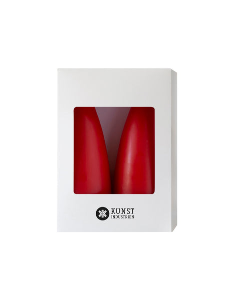 Farbige kegelförmige Kerzen – ø-6,5 cm, Länge 16 cm – 2er-Pack – Weihnachtsrot #10