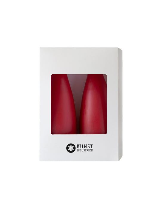 Colored Cone-Shaped Candles - ø-6.5 cm, length 16 cm - 2-pack - Dark Red #11