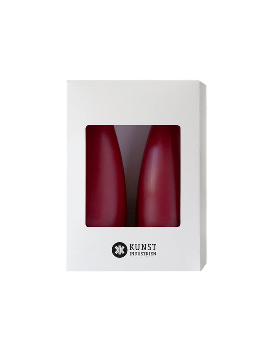 Farbige kegelförmige Kerzen – ø-6,5 cm, Länge 16 cm – 2er-Pack – Helles Bordeaux #15