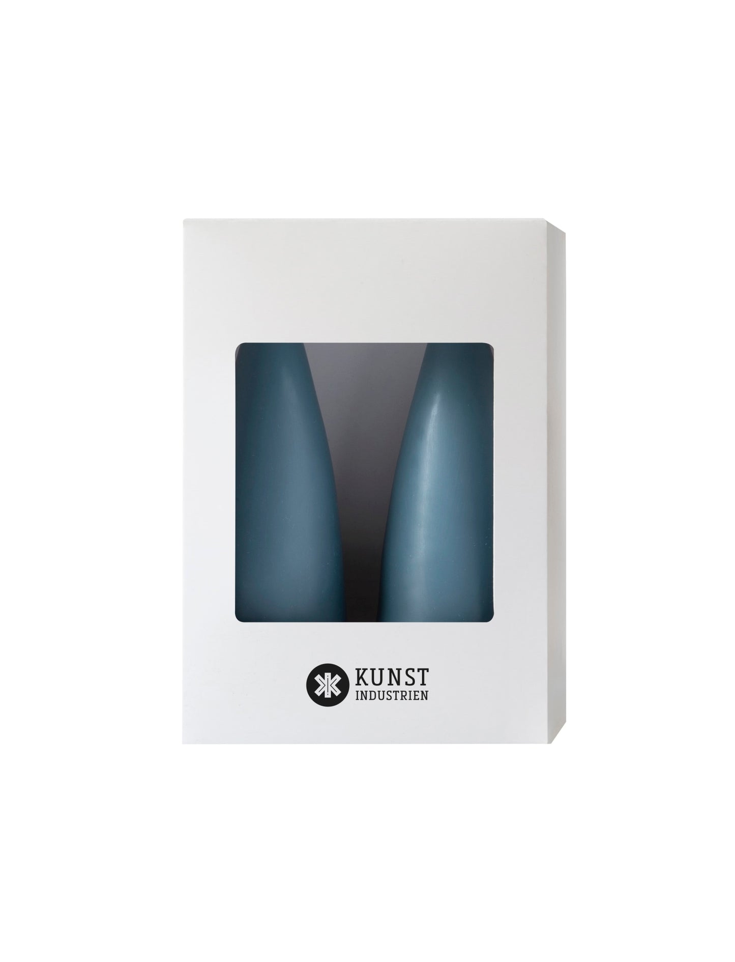 Farbige kegelförmige Kerzen – ø-6,5 cm, Länge 16 cm – 2er-Pack – BlueGrey #21