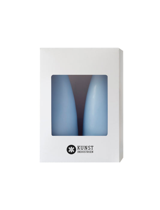Farbige kegelförmige Kerzen – ø-6,5 cm, Länge 16 cm – 2er-Pack – Pastellblau #26