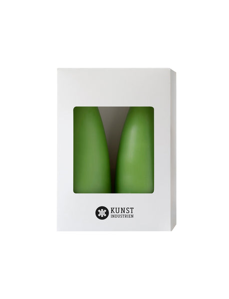 Colored Cone-Shaped Candles - ø-6.5 cm, length 16 cm - 2-pack - Light Green #37