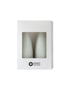 Farbige kegelförmige Kerzen – ø-6,5 cm, Länge 16 cm – 2er-Pack – Helles Resedagrün Nr. 39