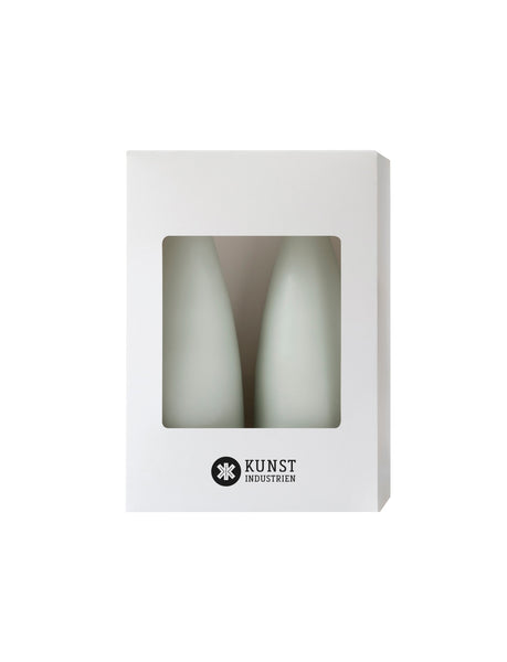 Farbige kegelförmige Kerzen – ø-6,5 cm, Länge 16 cm – 2er-Pack – Helles Resedagrün Nr. 39