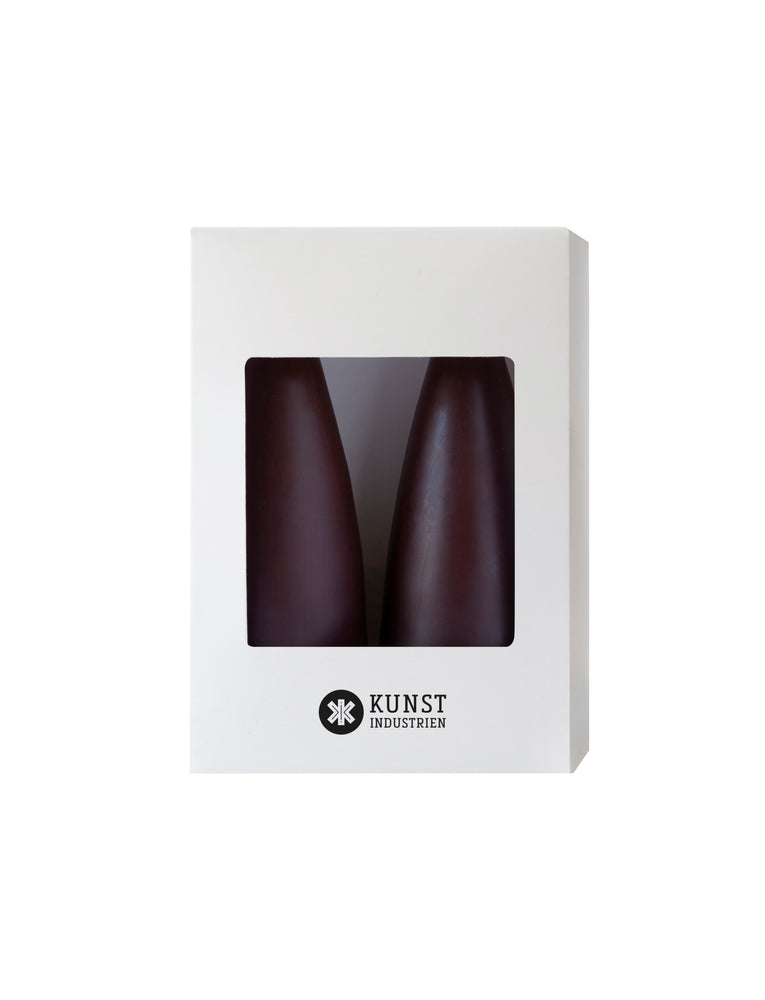 Farbige kegelförmige Kerzen – ø-6,5 cm, Länge 16 cm – 2er-Pack – Schokoladenbraun #60