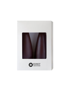 Farbige kegelförmige Kerzen – ø-6,5 cm, Länge 16 cm – 2er-Pack – Schokoladenbraun #60