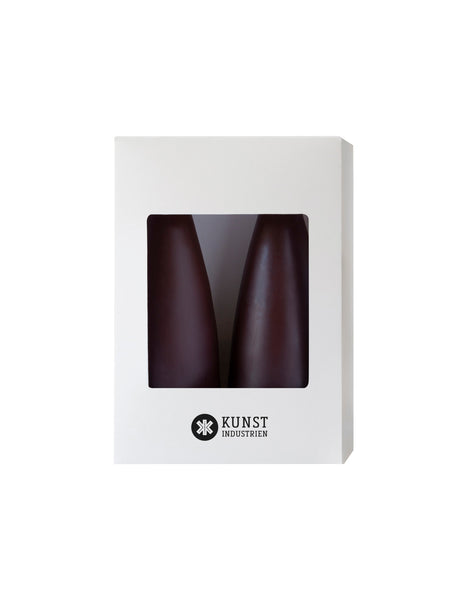 Farbige kegelförmige Kerzen – ø-6,5 cm, Länge 16 cm – 2er-Pack – Schokoladenbraun #60