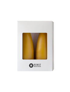Colored Cone-Shaped Candles - ø-6.5 cm, length 16 cm - 2-pack - Honey #69