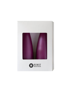 Coloured Cone-Shaped Candles - ø-6,5 cm, length 16 cm - 2-pack - Heather #71