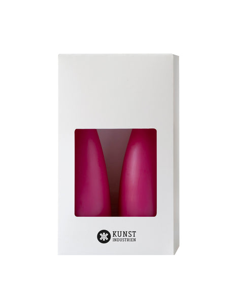 Coloured Cone-Shaped Candles - ø-6,5 cm, length 20 cm - 2-pack - Cerise #19