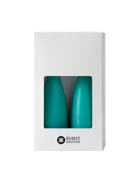 Farbige kegelförmige Kerzen – ø-6,5 cm, Länge 20 cm – 2er-Pack – Türkis #25