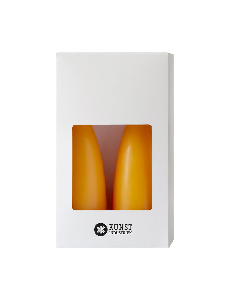 Colored Cone-Shaped Candles - ø-6.5 cm, length 20 cm - 2-pack - Yellow #51