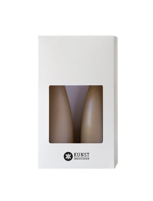 Coloured Cone-Shaped Candles - ø-6,5 cm, length 20 cm - 2-pack - Nougat #65