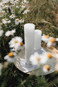 Wax Altar Candles. Ø=5 cm. H=20 cm. EN 15426 - White