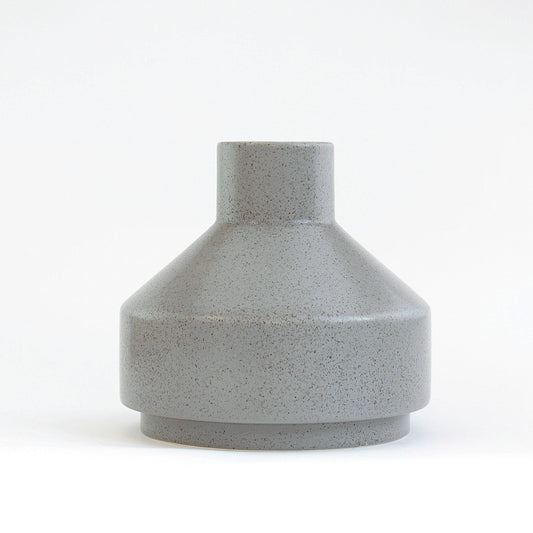 Ads-Emma-Vase - Light Grey with burned Brown Dots