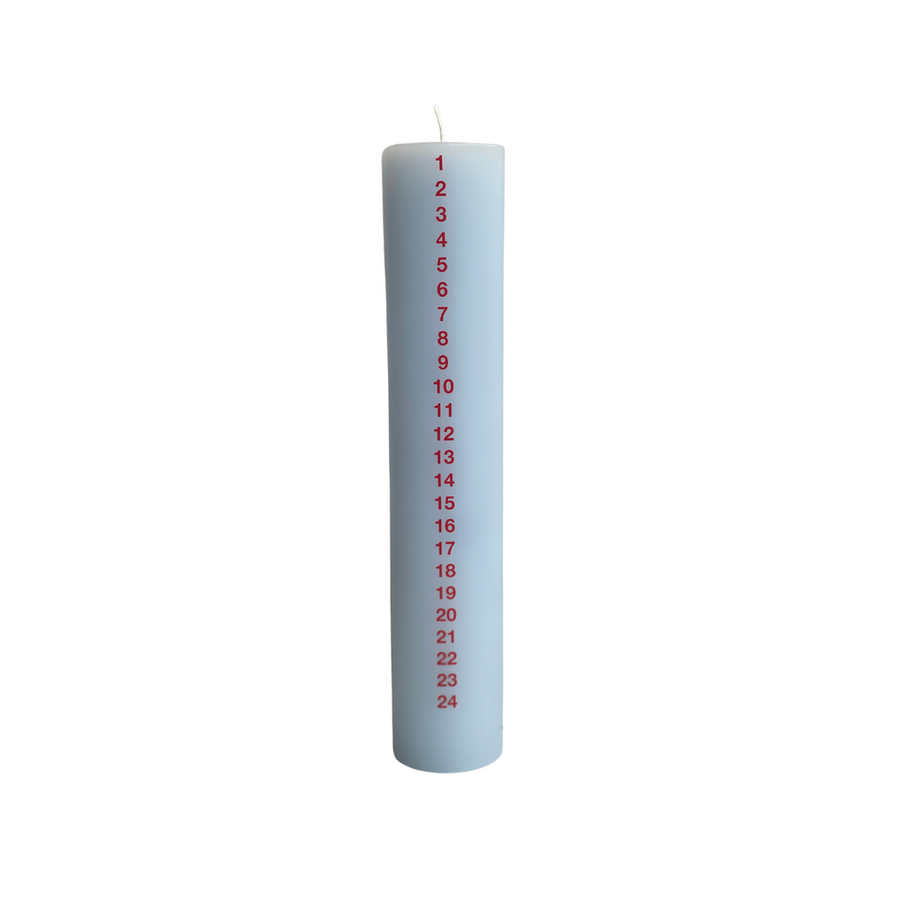 December Candle. 6 x 30 cm. w. RSPO Stearin. EN 15426 - Aquamarine #27