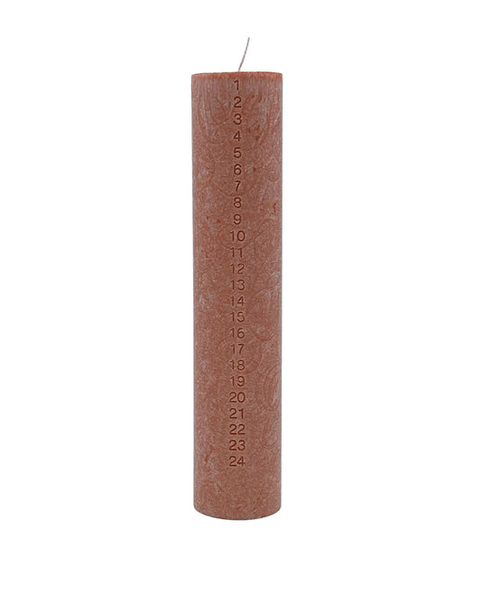 Upcycled Olive Wax Calendar Candles 6 cm x 28 cm - Chestnut #62-E
