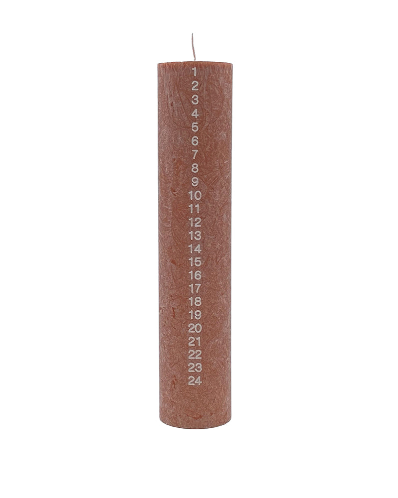 Upcycled Olive Wax Calendar Candles 6 cm x 28 cm - Chestnut #62-W