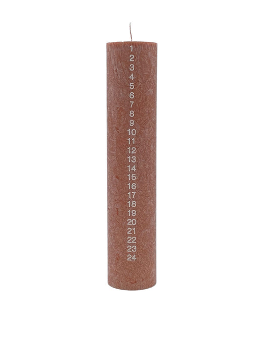 Upcycled Olive Wax Calendar Candles 6 cm x 28 cm - Chestnut #62-W
