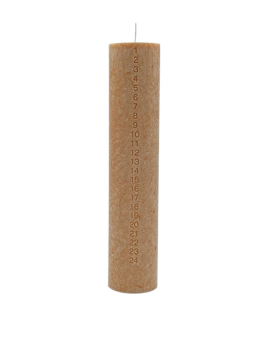 Upcycled Olive Wax Calendar Candles 6 cm x 28 cm - Hazelnut #61-E