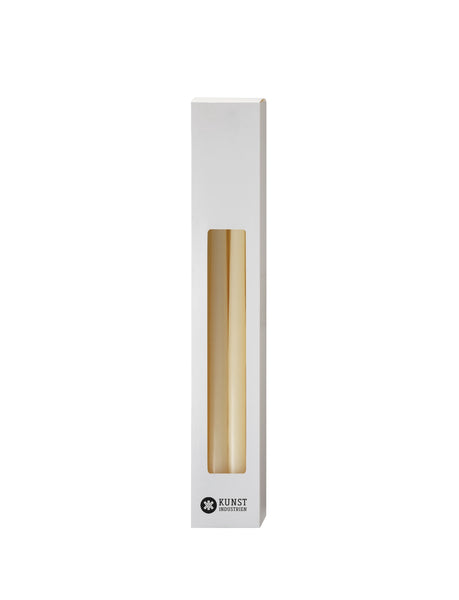 Slim coloured candle, Ø=1.3 cm H= 28 cm giftbox w. 12 pcs. - Ivory #05