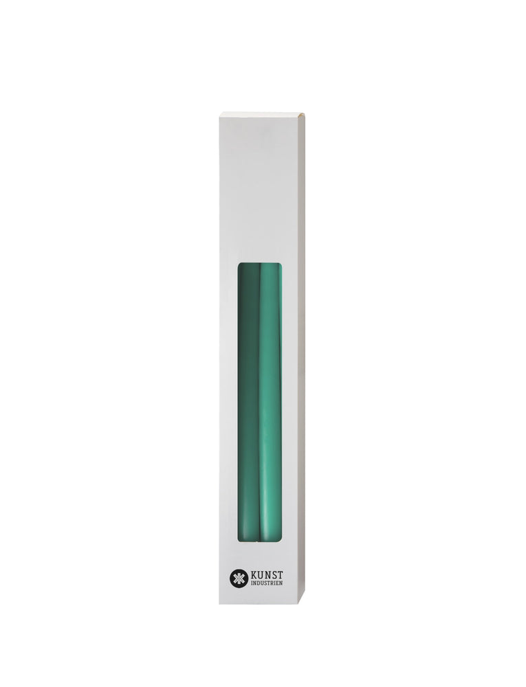 Slim colored candle, Ø=1.3 cm H= 28 cm gift box w. 12 pcs. - Turquoise #25