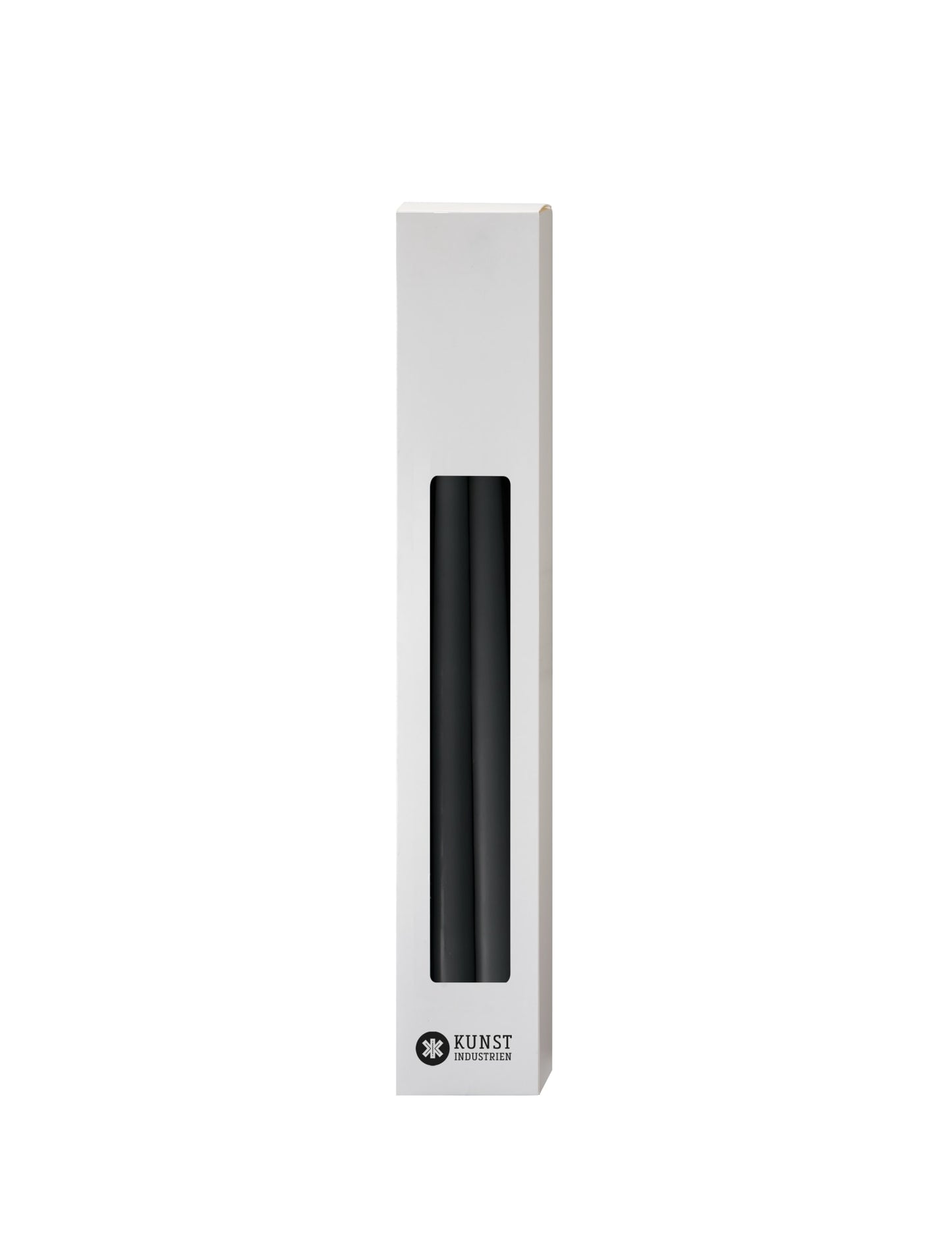 Slim coloured candle, Ø=1.3 cm H= 28 cm giftbox w. 12 pcs. - Black #91
