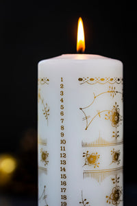 Classic December Candle Ø=7 CM - 7x18 cm - Golden Fluted -