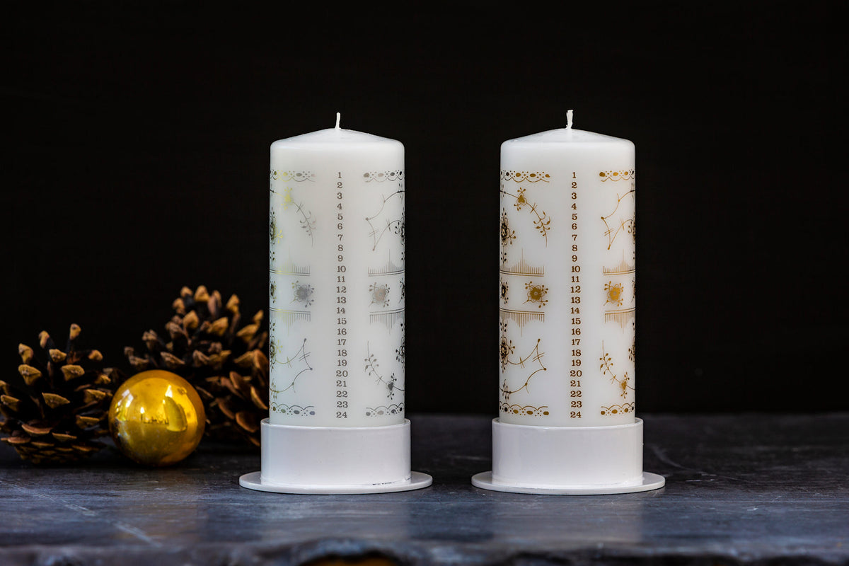 Classic December Candle Ø=7 CM - 7x18 cm - Golden Fluted -