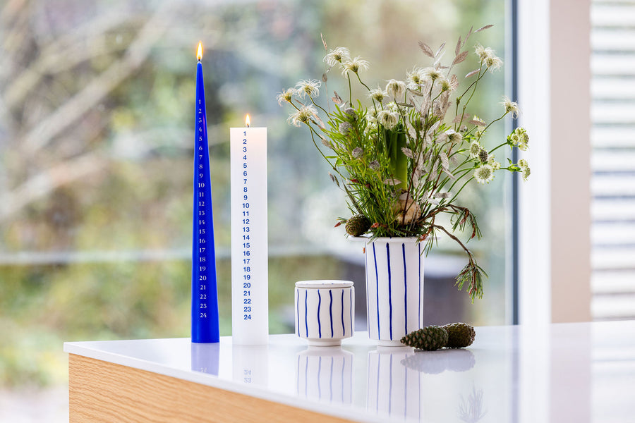 Ads-Hanna-Mug with lid - Blue Stripes