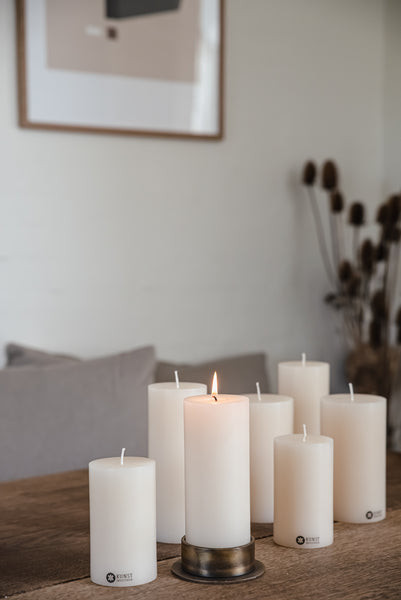 Wax Altar Candles. Ø=7 cm. H=18 cm. EN 15426 - Off-White #03