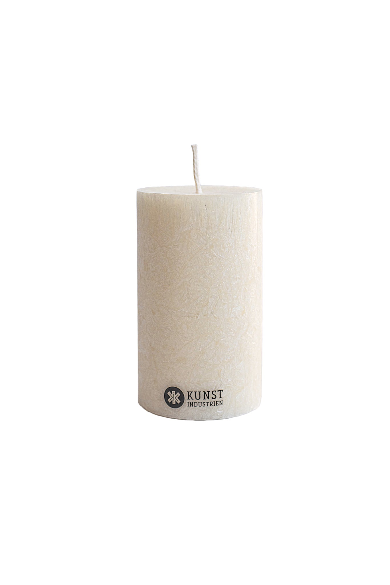 Upcycled olive wax pillar candles 6 cm x 10 cm - Off White